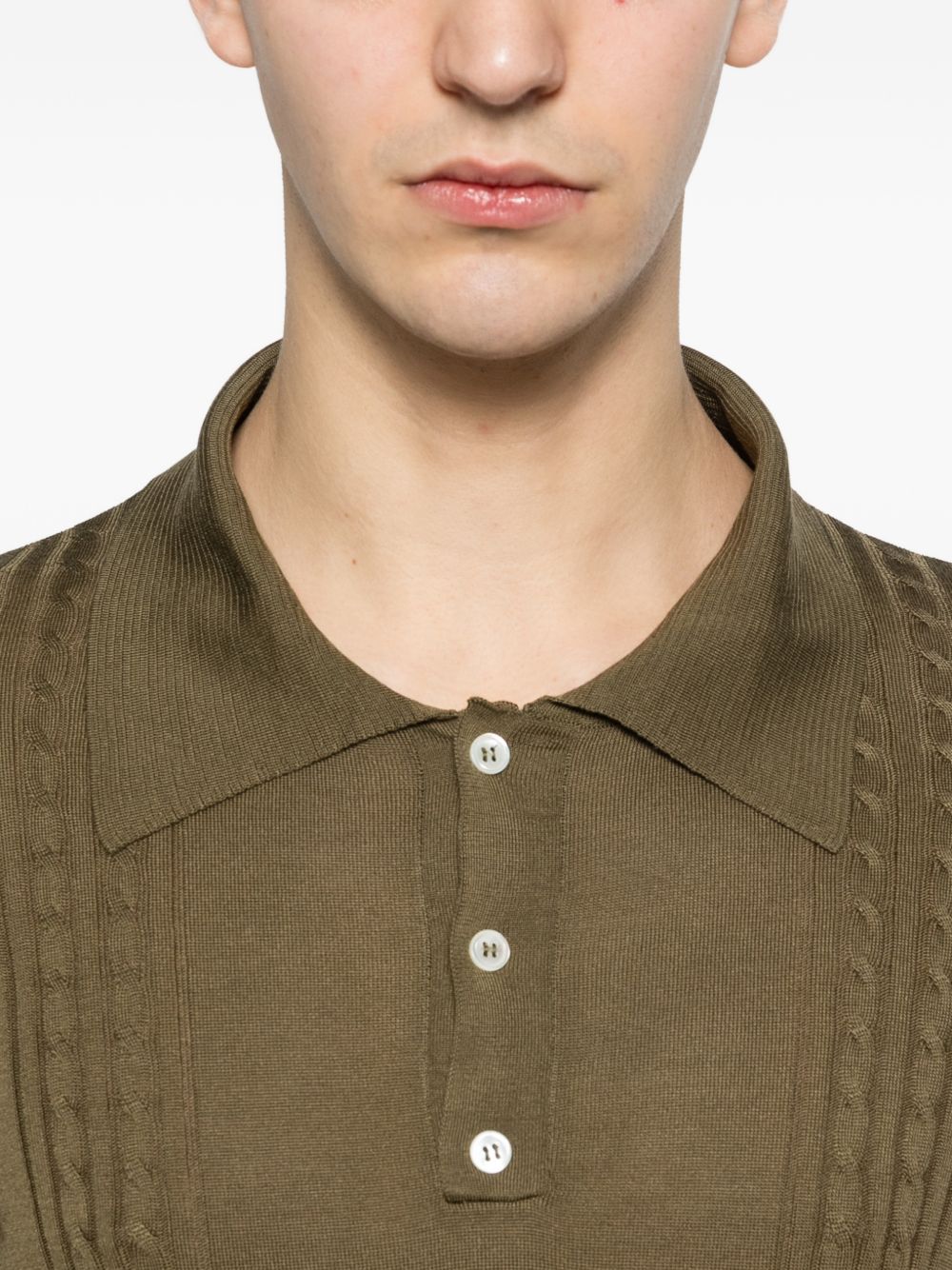 Polo con bottoni in verde Kiton - uomo 