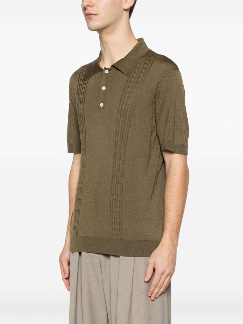 Polo con bottoni in verde Kiton - uomo 