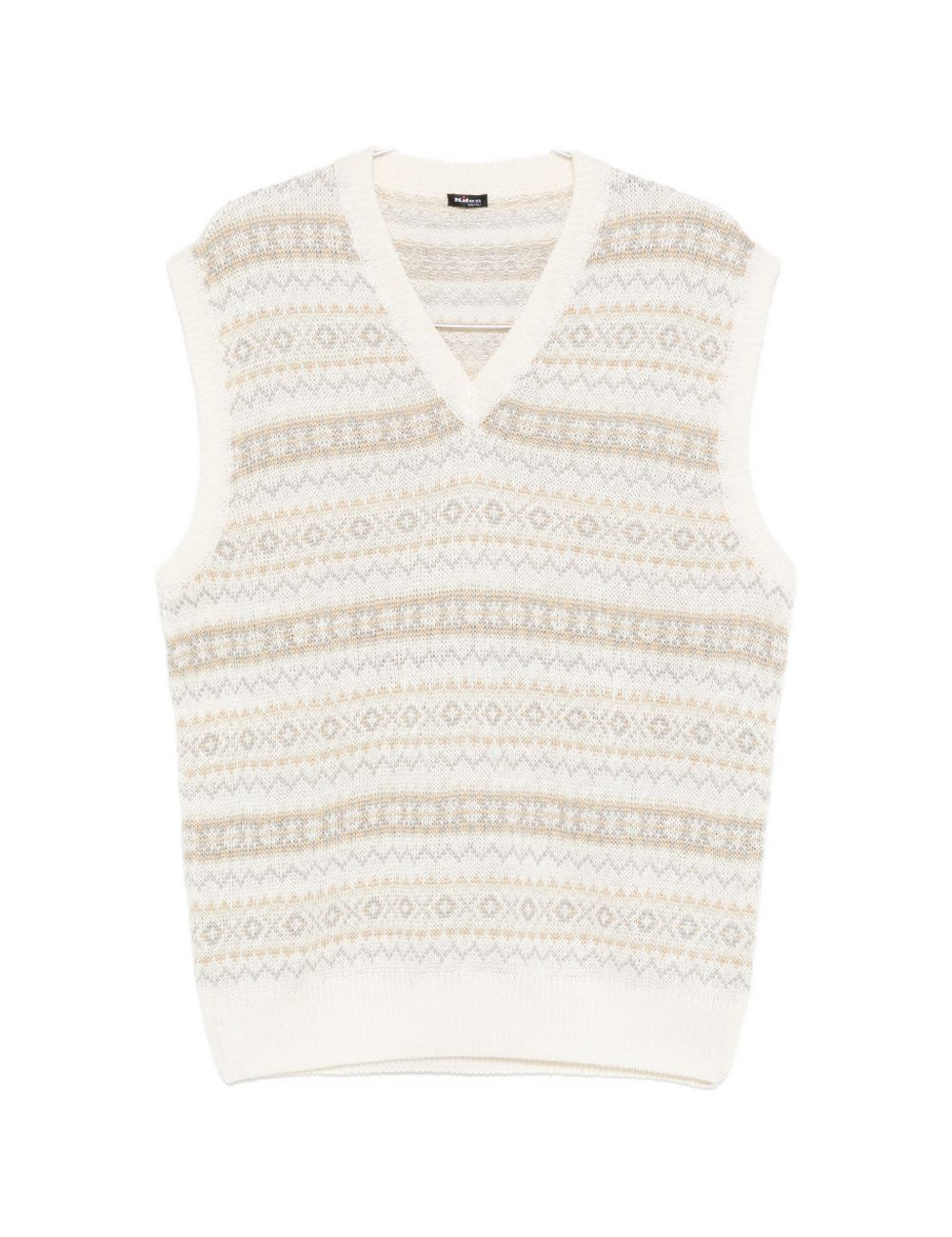 Gilet con fantasia scollo a v in multicolore Kiton - uomo 