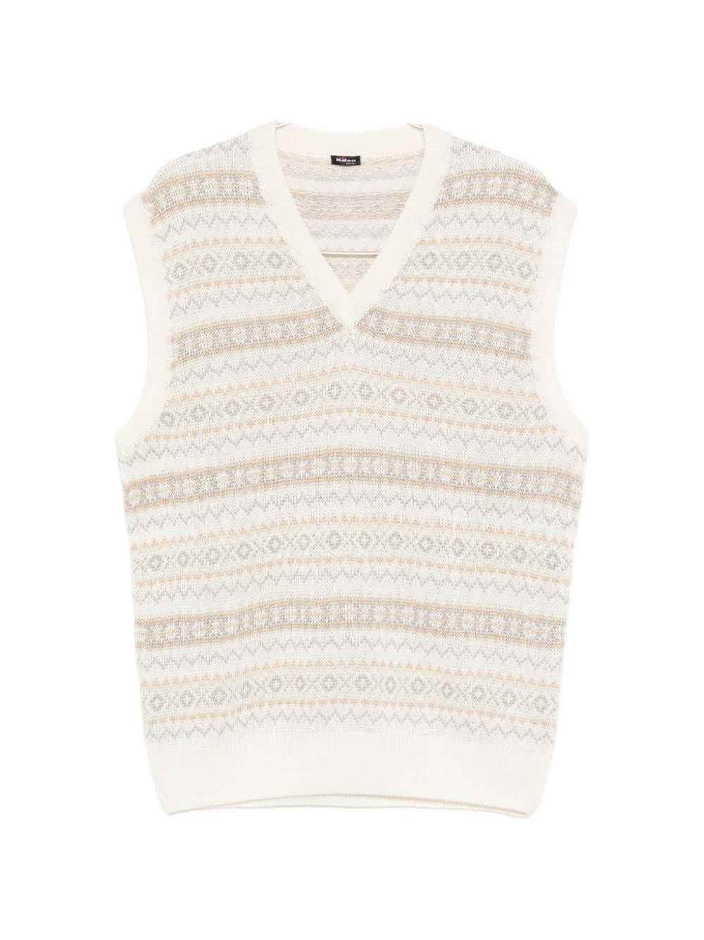 Gilet con fantasia scollo a v in multicolore Kiton - uomo 