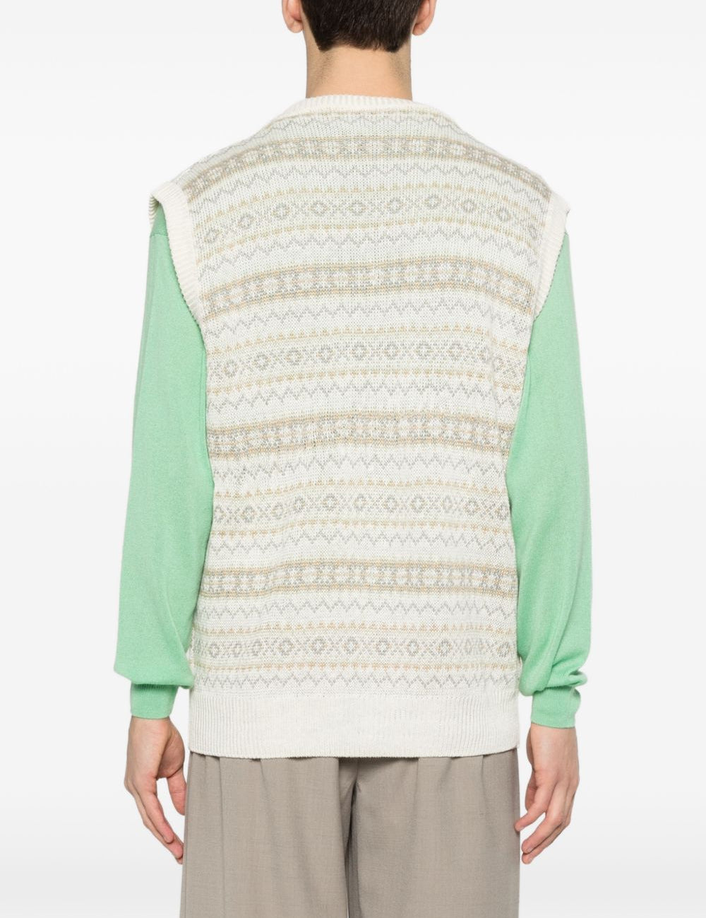 Gilet con fantasia scollo a v in multicolore Kiton - uomo 
