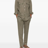 Pantaloni con pieghe in verde Kiton - uomo 