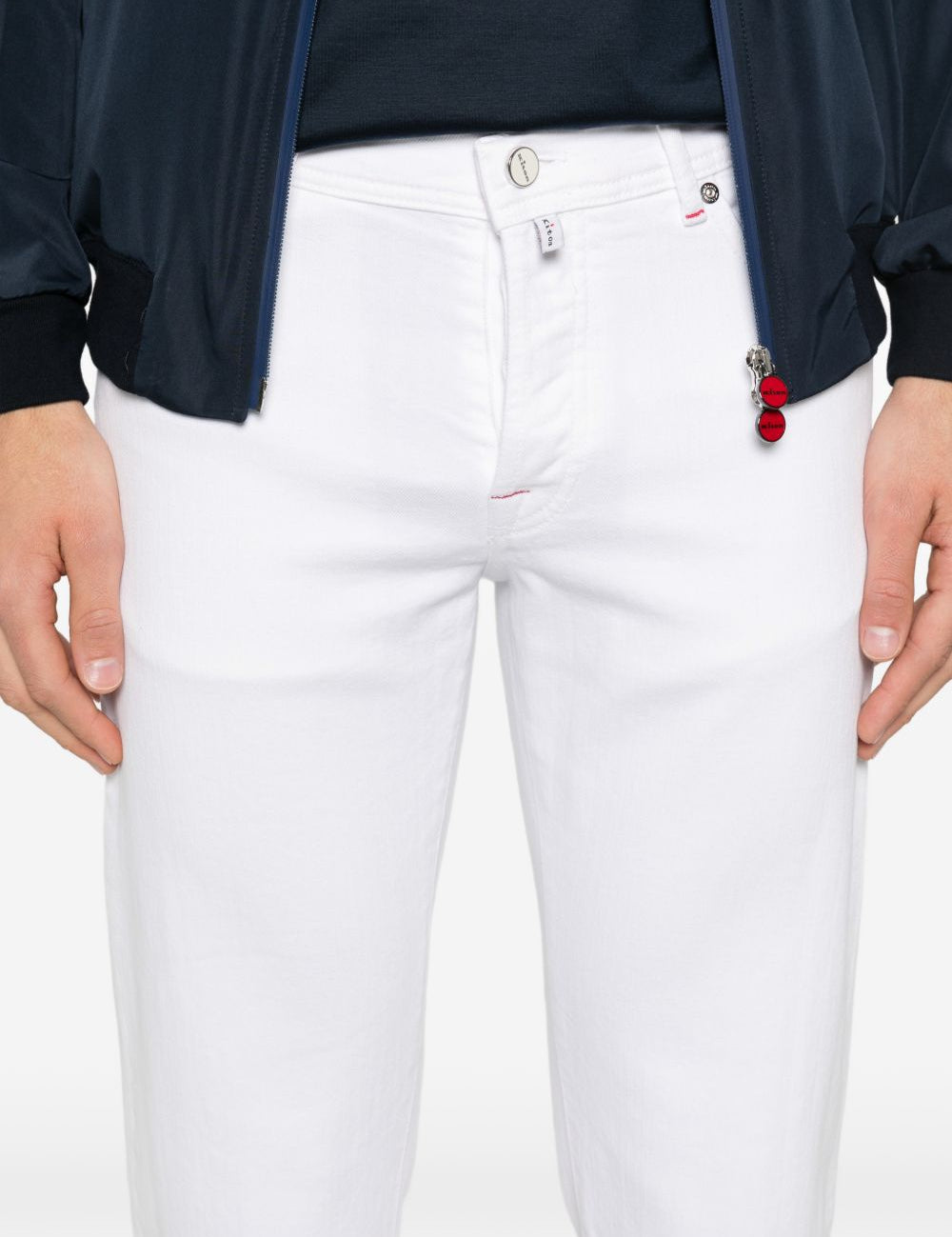 Jeans slim fit in bianco Kiton - uomo 