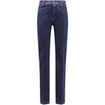 Jeans con passanti per cintura e bottoni in blu Kiton - uomo 