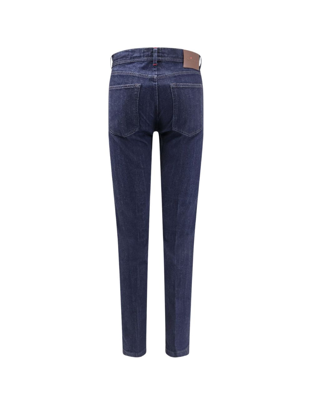 Jeans con passanti per cintura e bottoni in blu Kiton - uomo 