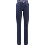 Jeans con passanti per cintura e bottoni in blu Kiton - uomo 