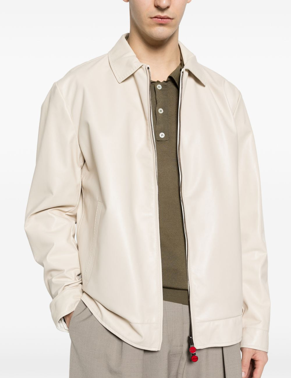 Giacca reversibile con zip in beige Kiton - uomo 