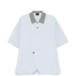 Polo con bottoni in azzurro e grigio Kolor - uomo 