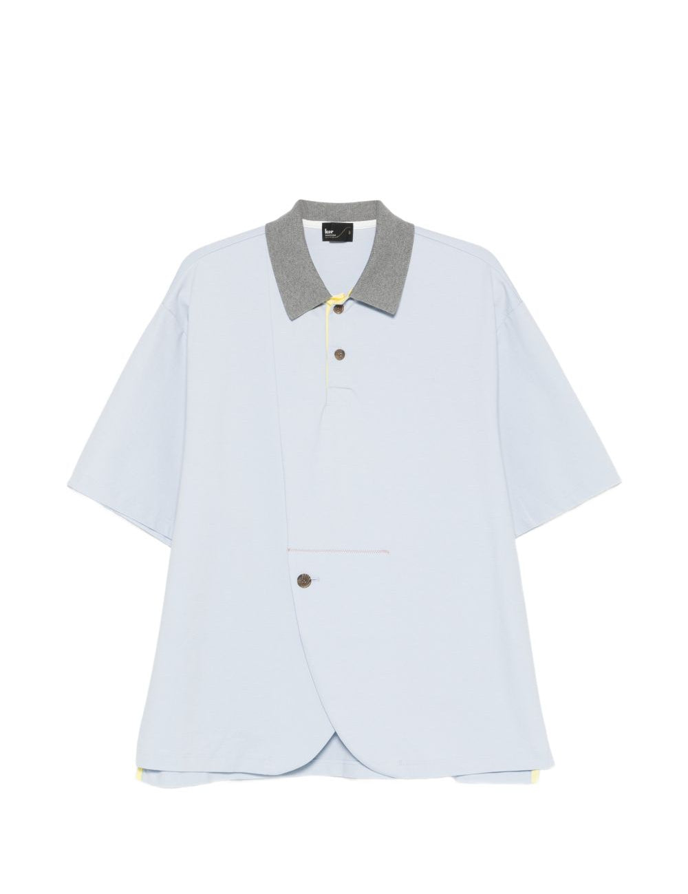 Polo con bottoni in azzurro e grigio Kolor - uomo 