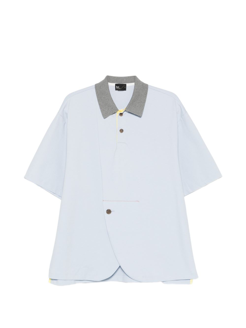 Polo con bottoni in azzurro e grigio Kolor - uomo 