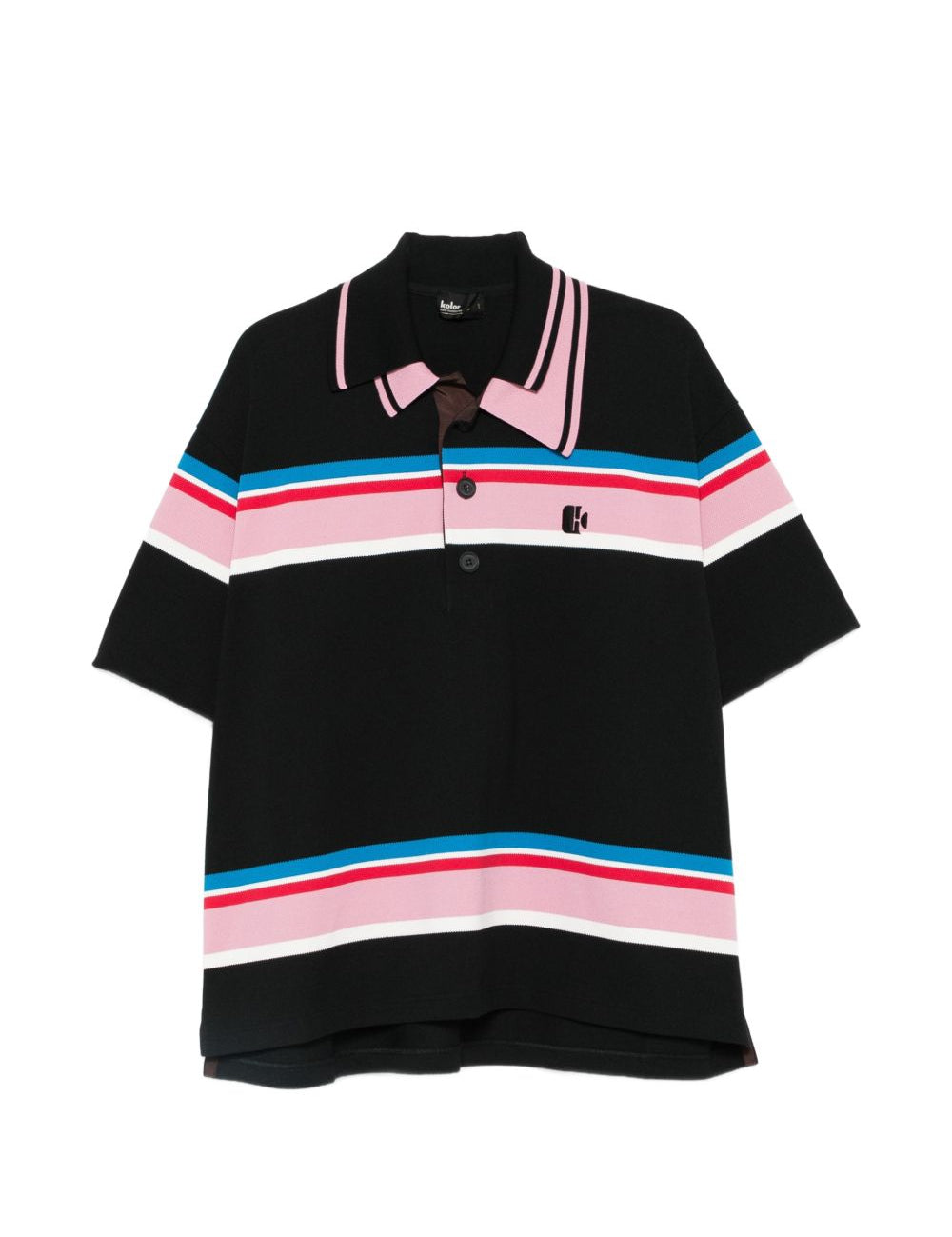 Polo a righe in nero Kolor - uomo 