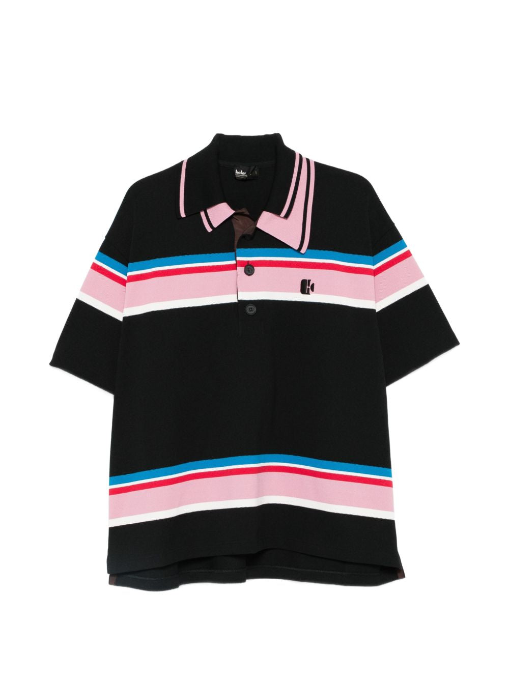 Polo a righe in nero Kolor - uomo 