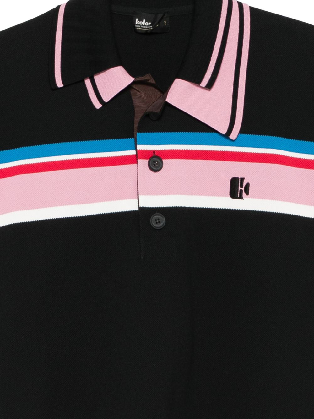 Polo a righe in nero Kolor - uomo 