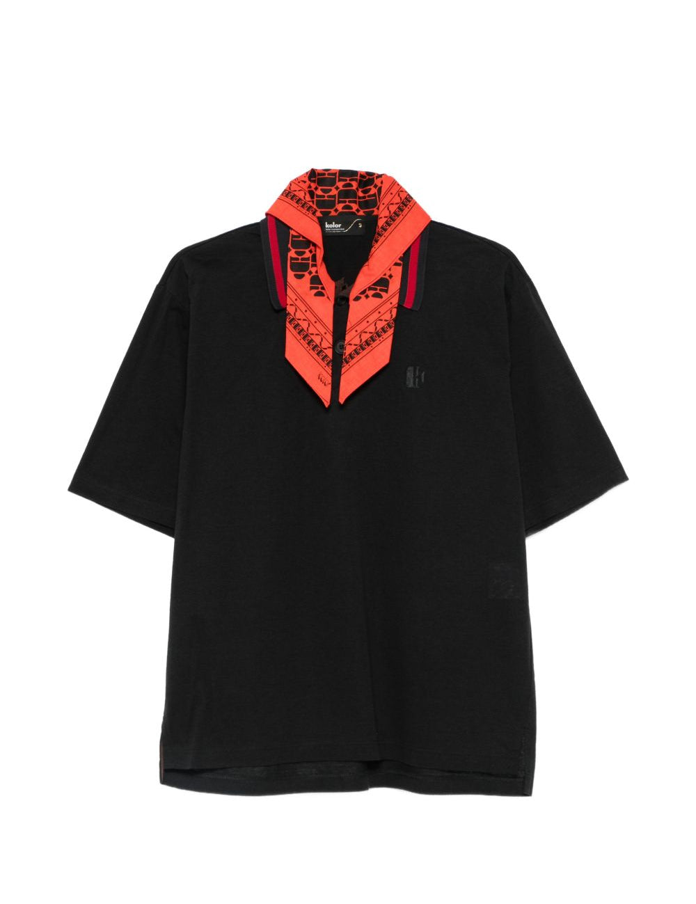 Polo con decorazione bandana in nero Kolor - uomo 
