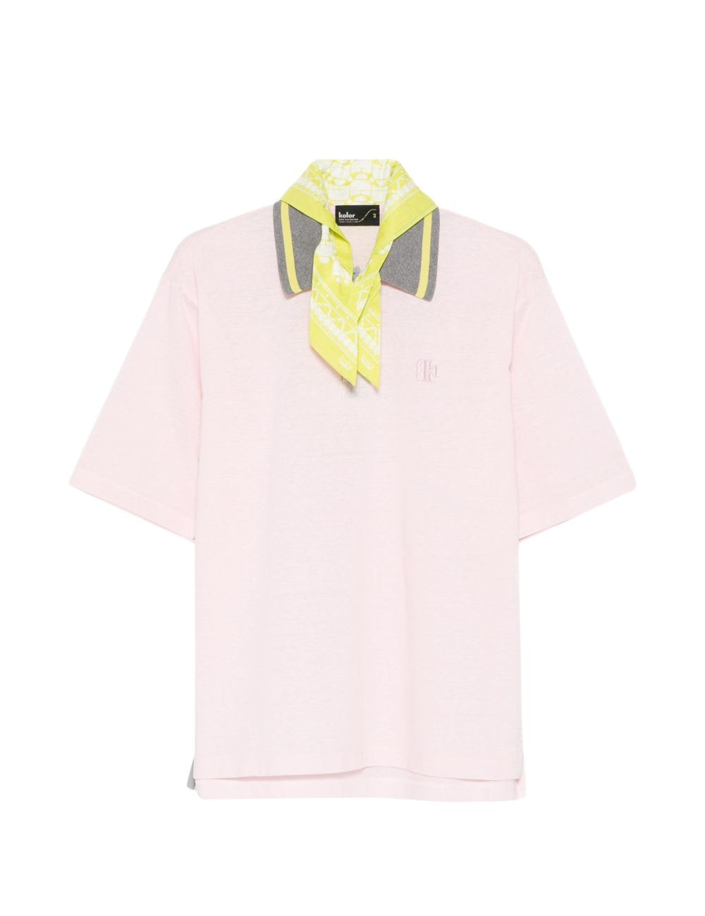 Polo con logo ricamato in rosa Kolor - uomo 