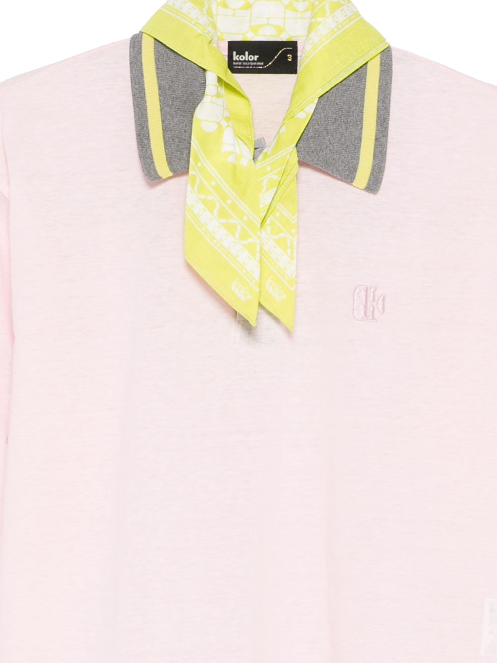 Polo con logo ricamato in rosa Kolor - uomo 