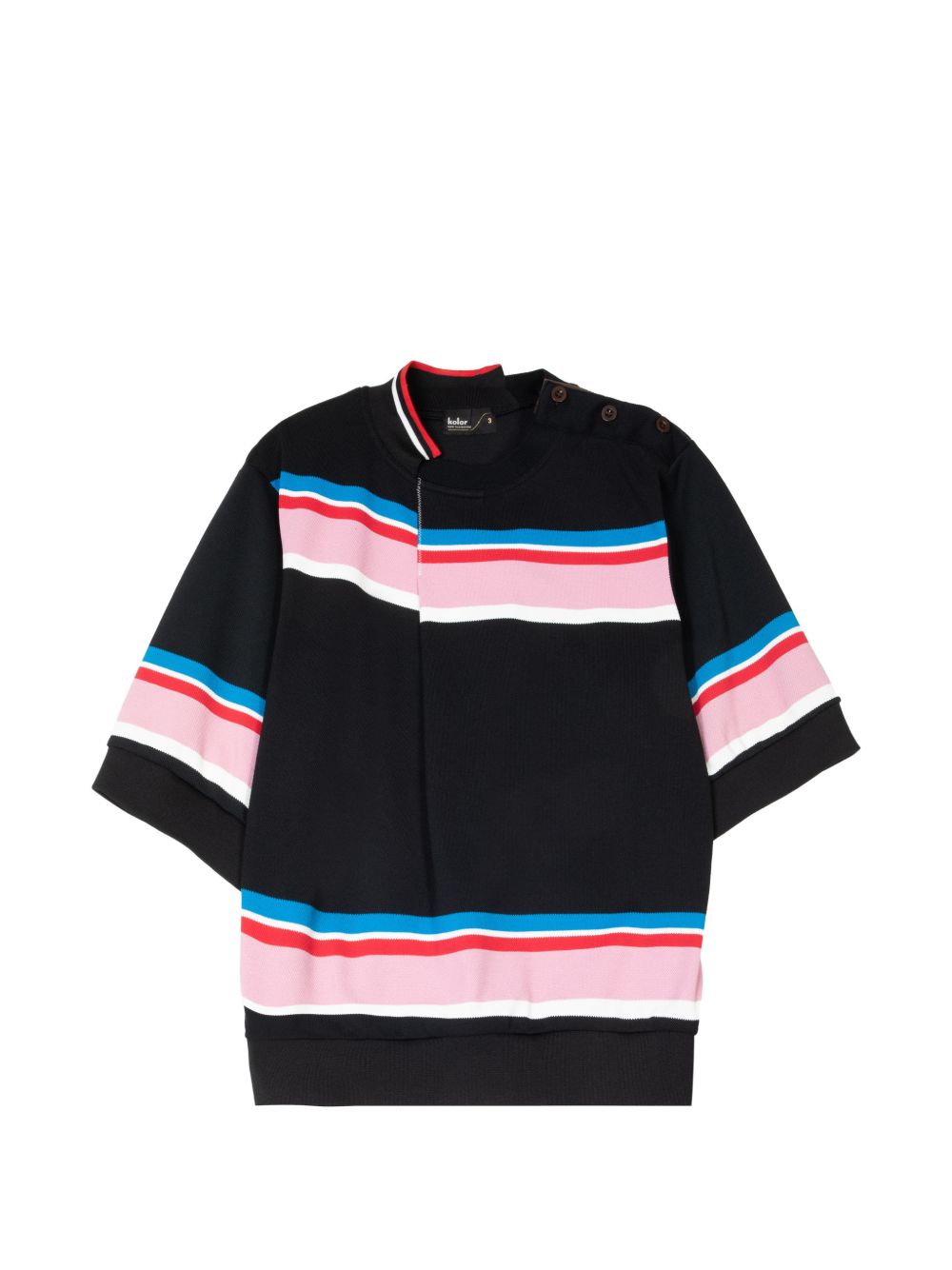 T-shirt a righe in nero Kolor - uomo 
