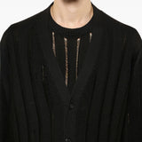 Cardigan effetto vissuto con bottoni in nero Laneus - uomo 