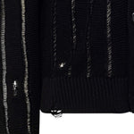Cardigan effetto vissuto con bottoni in nero Laneus - uomo 