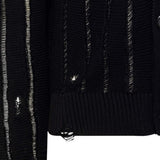 Cardigan effetto vissuto con bottoni in nero Laneus - uomo 