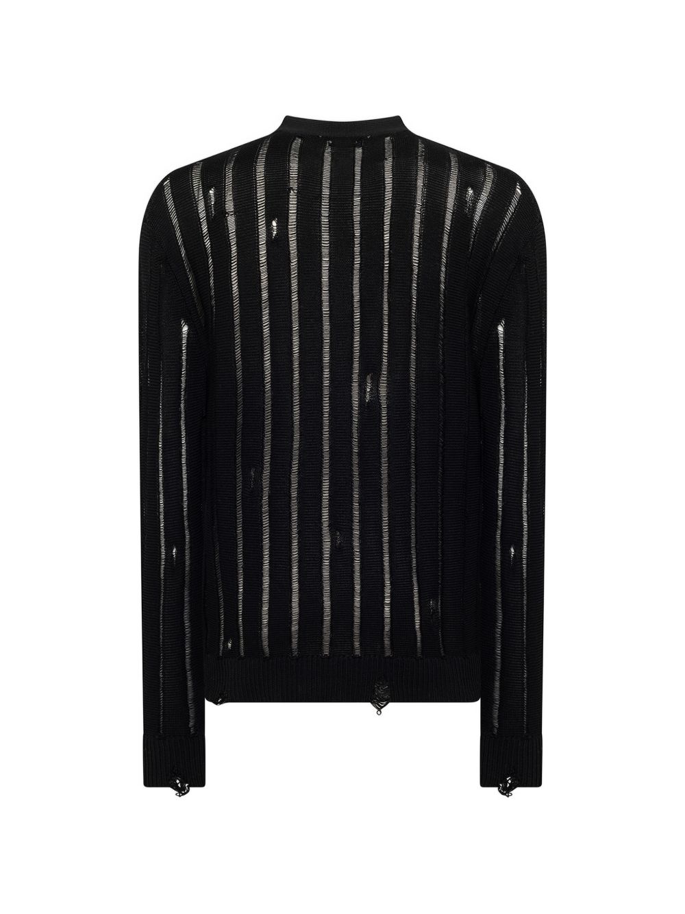 Cardigan effetto vissuto con bottoni in nero Laneus - uomo 