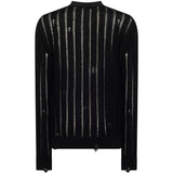 Cardigan effetto vissuto con bottoni in nero Laneus - uomo 