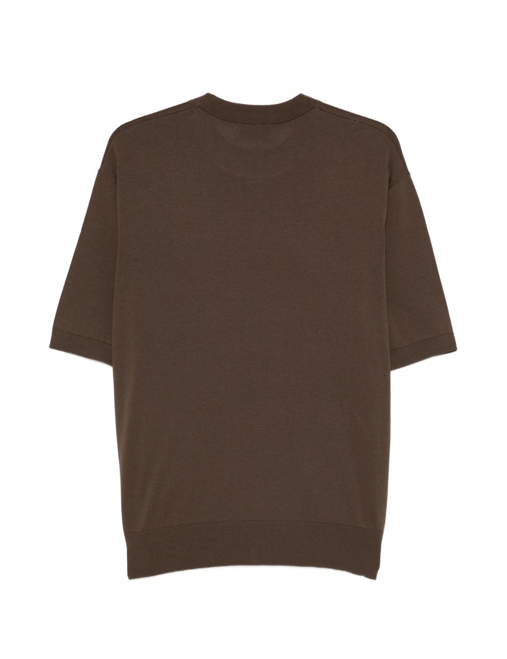 T-shirt girocollo con logo ricamato in marrone Laneus - uomo 