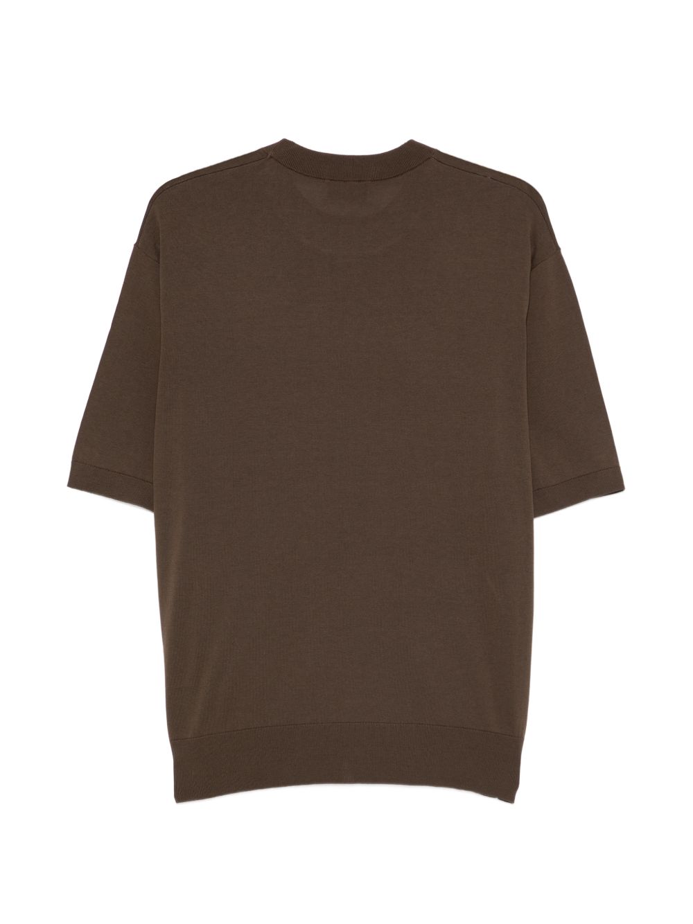 T-shirt girocollo con logo ricamato in marrone Laneus - uomo 