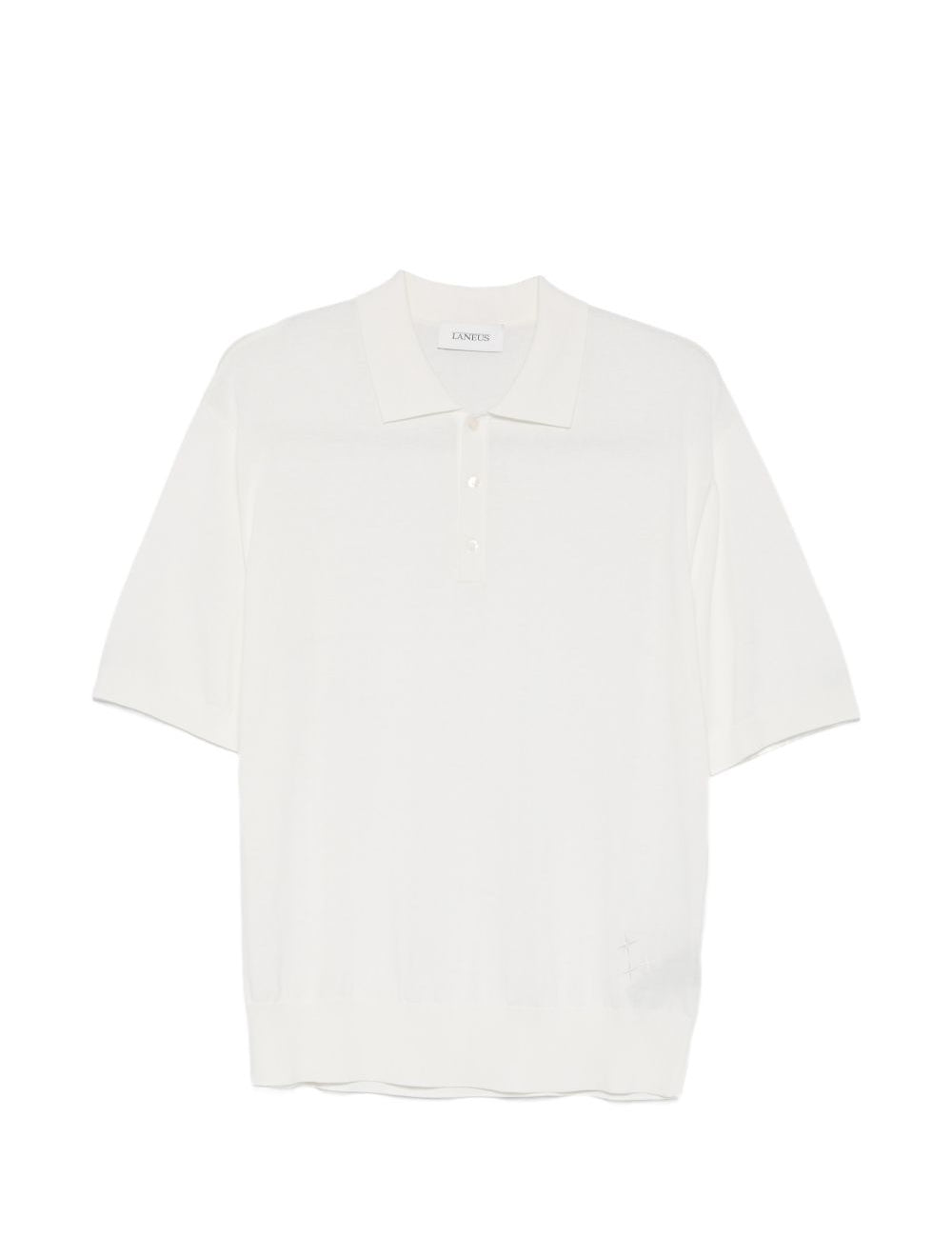 Polo ricamata in bianco Laneus - uomo 