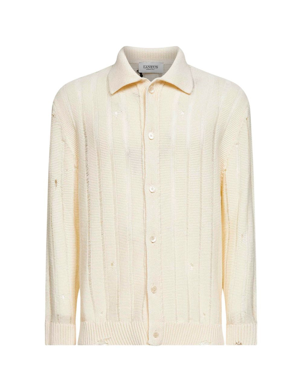 Polo in maglia con bottoni in beige Laneus - uomo 