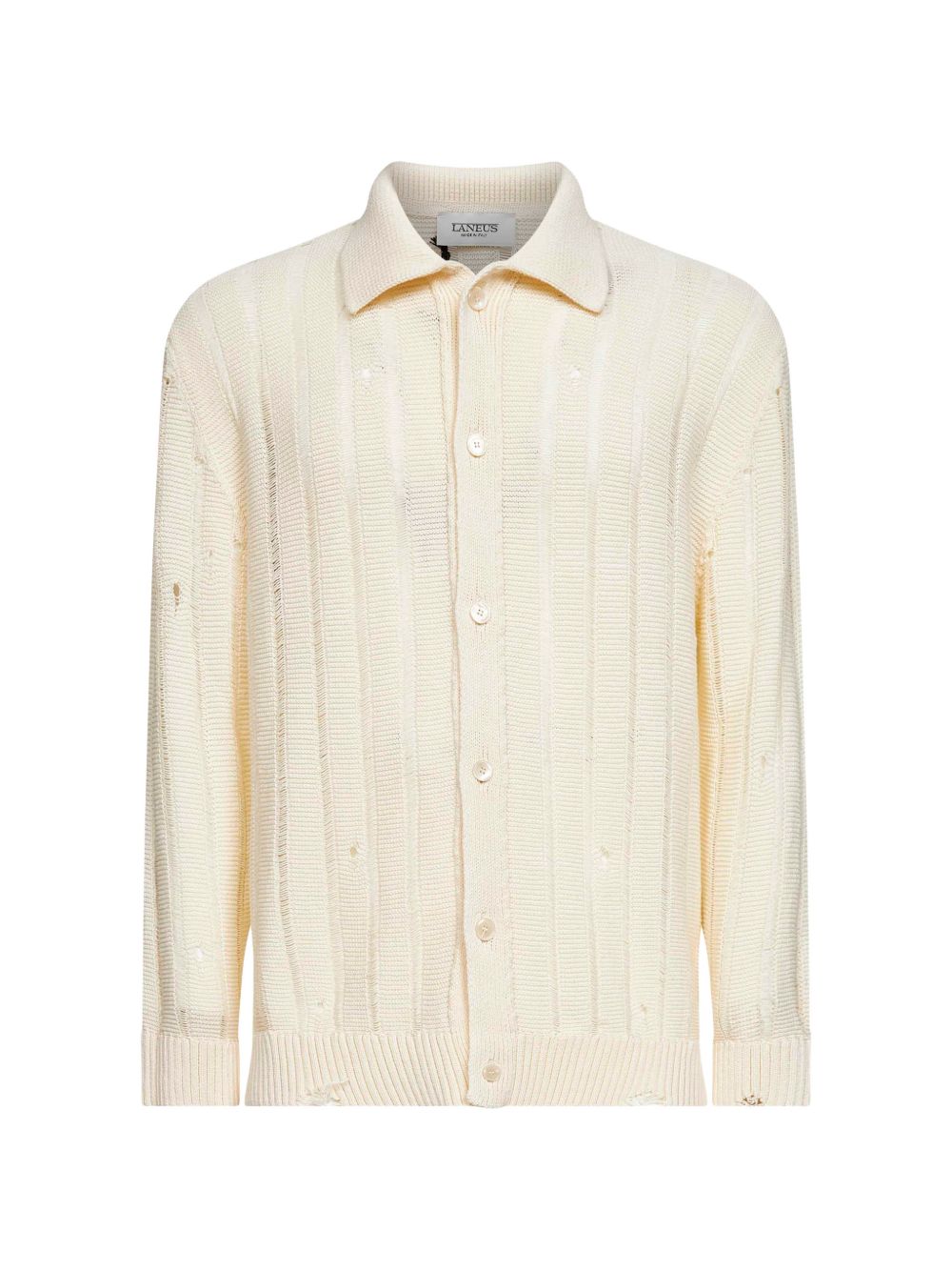 Polo in maglia con bottoni in beige Laneus - uomo 