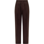 Pantaloni Melrose con ricamo in marrone Laneus - uomo 