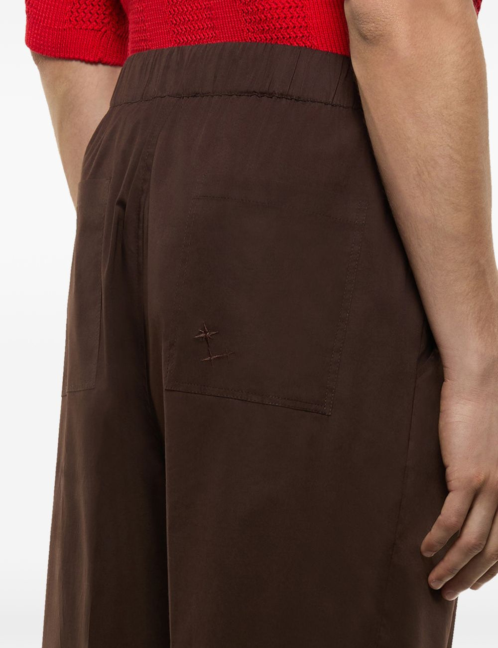 Pantaloni Melrose con ricamo in marrone Laneus - uomo 