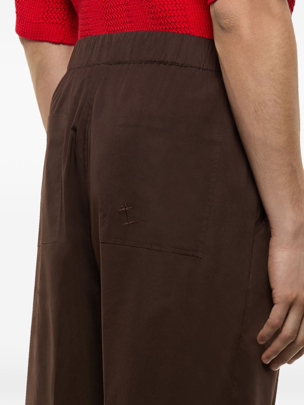 Pantaloni Melrose con ricamo in marrone Laneus - uomo 