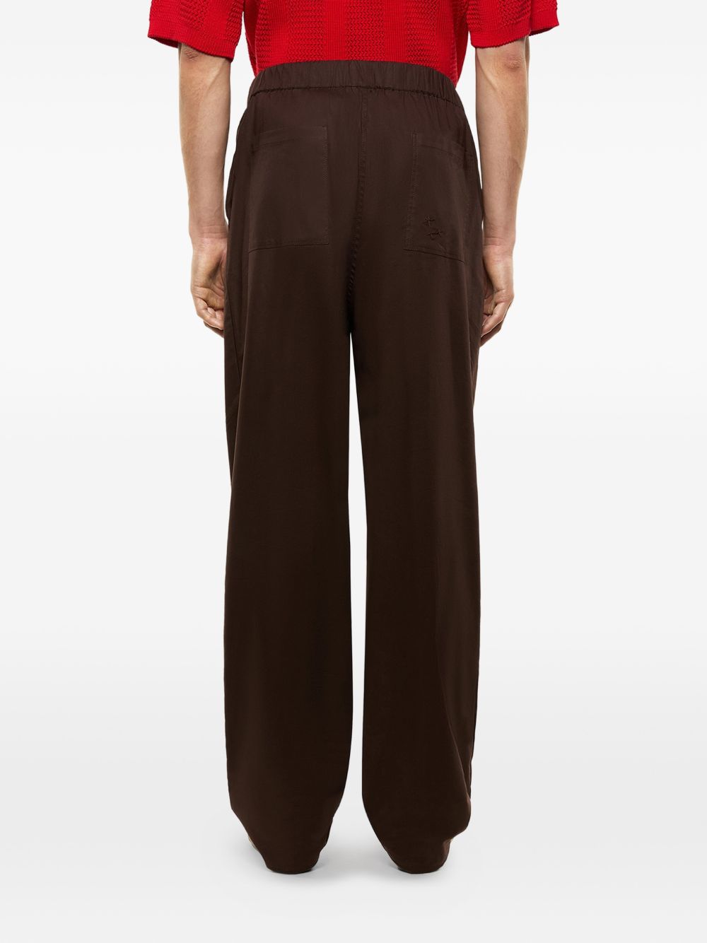 Pantaloni Melrose con ricamo in marrone Laneus - uomo 