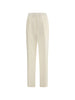 Laneus men's white elasticated waist trousers