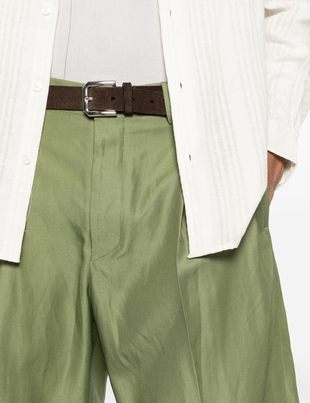 Pantaloncini a pieghe in verde Laneus - uomo 