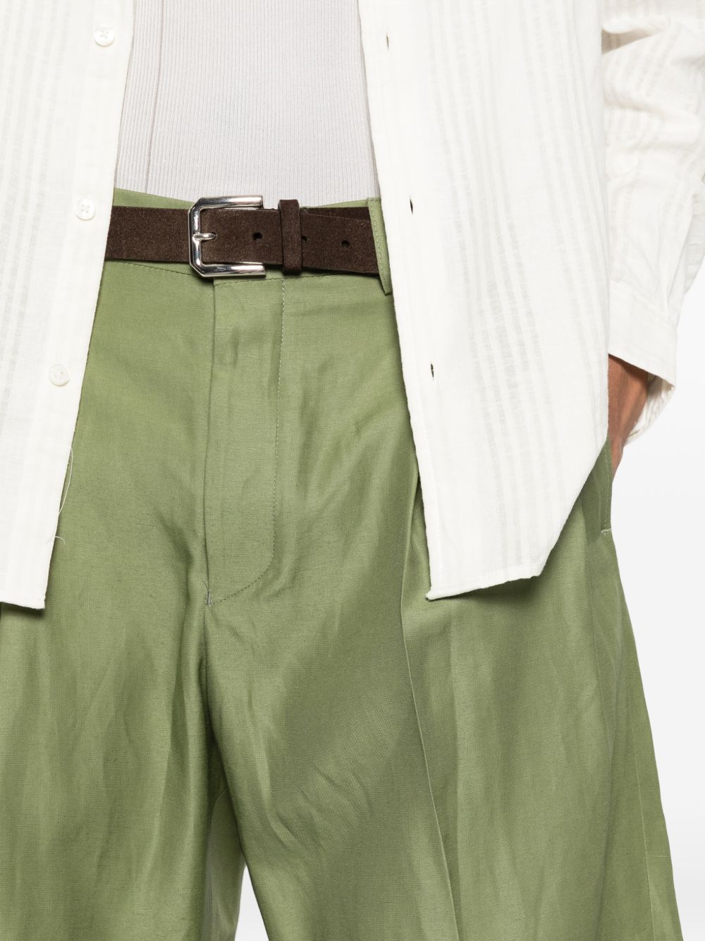 Pantaloncini a pieghe in verde Laneus - uomo 