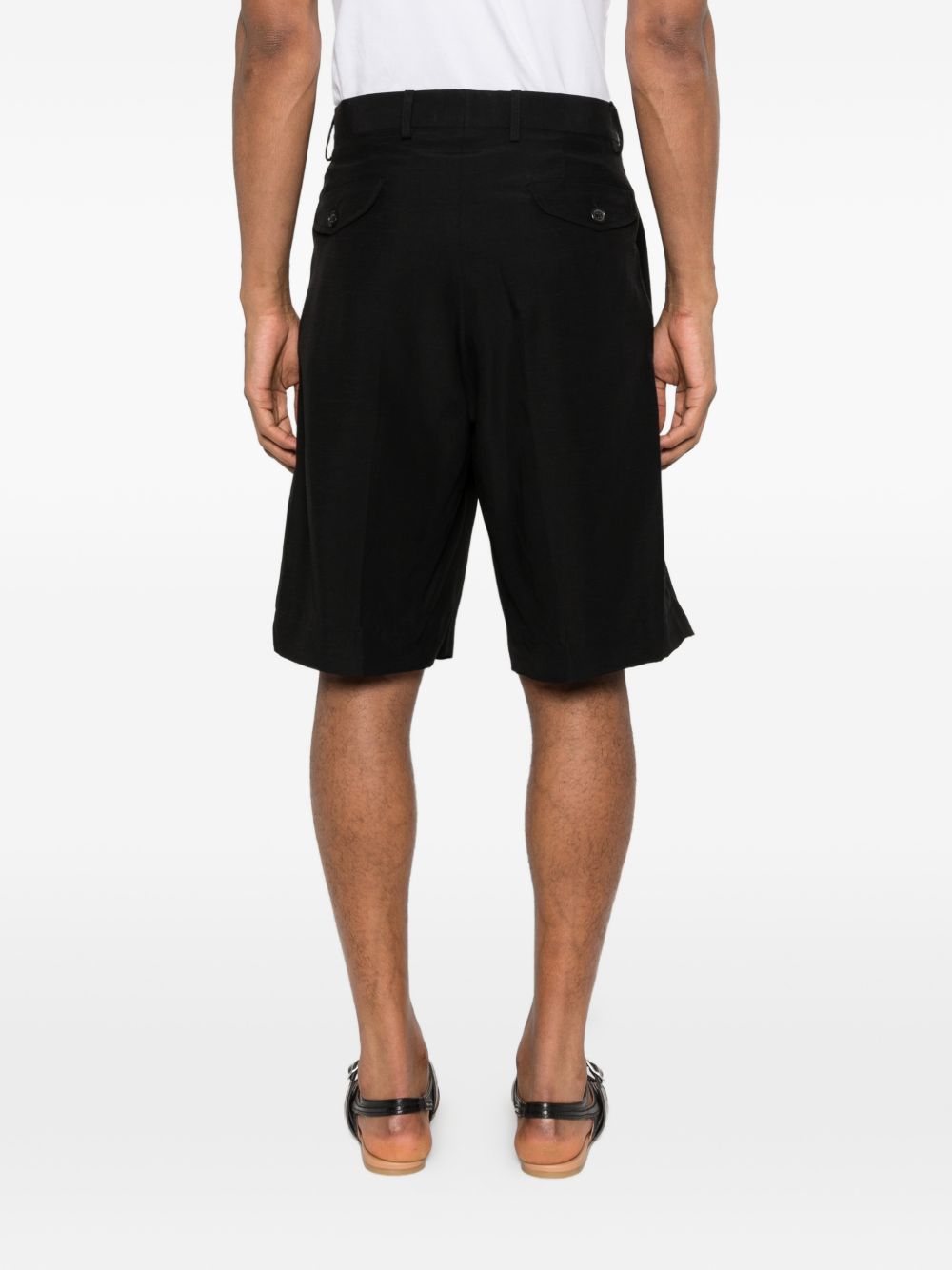 Pantaloncini con pieghe in nero Laneus - uomo 