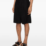 Pantaloncini con pieghe in nero Laneus - uomo 
