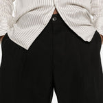 Pantaloncini con pieghe in nero Laneus - uomo 