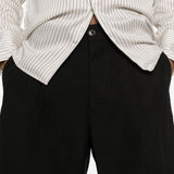 Pantaloncini con pieghe in nero Laneus - uomo 