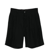 Pantaloncini con pieghe in nero Laneus - uomo 