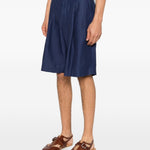 Pantaloncini a pieghe in blu Laneus - uomo 