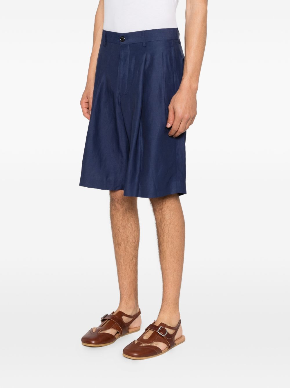 Pantaloncini a pieghe in blu Laneus - uomo 