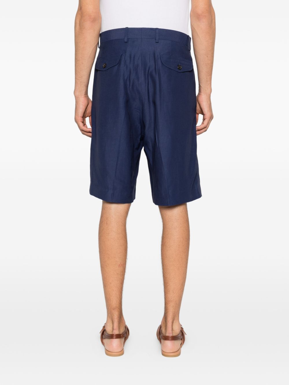 Pantaloncini a pieghe in blu Laneus - uomo 