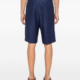 Pantaloncini a pieghe in blu Laneus - uomo 