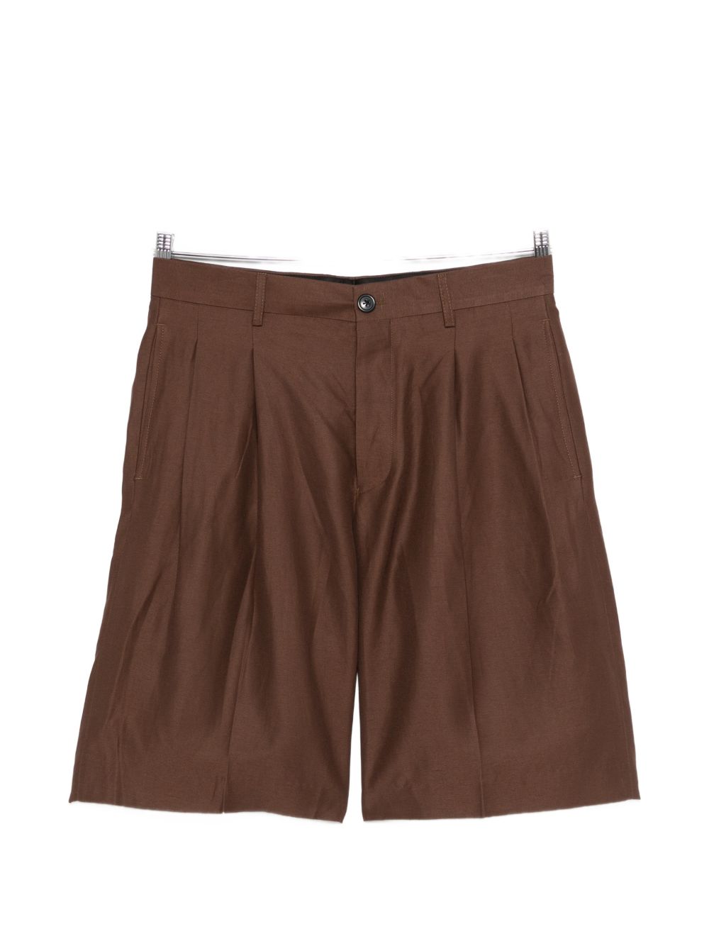 Pantaloncini con pieghe in marrone Laneus - uomo 