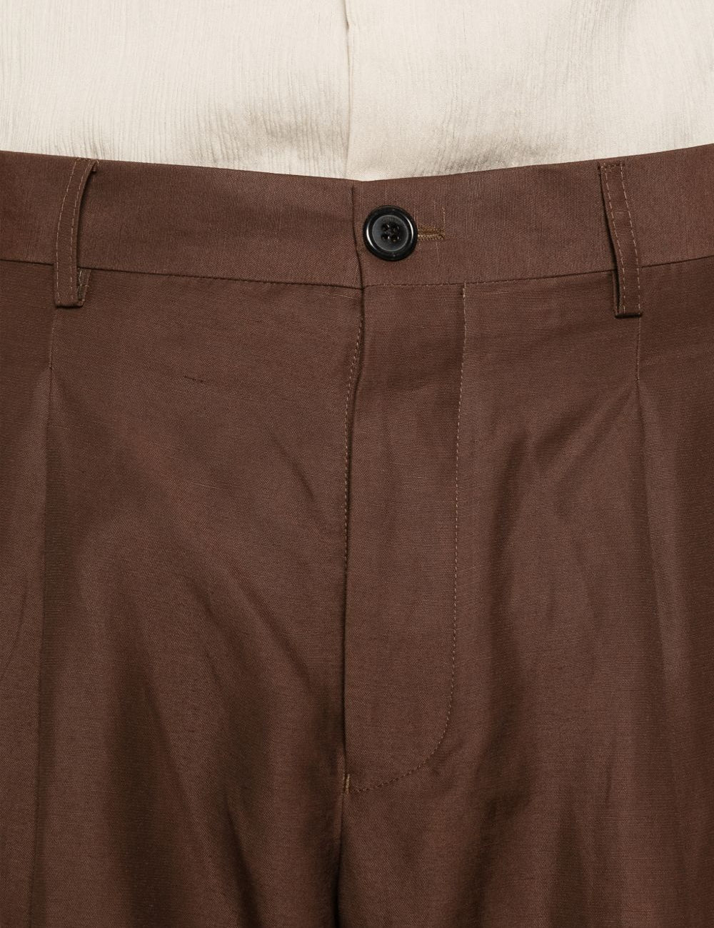 Pantaloncini con pieghe in marrone Laneus - uomo 