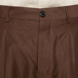 Pantaloncini con pieghe in marrone Laneus - uomo 
